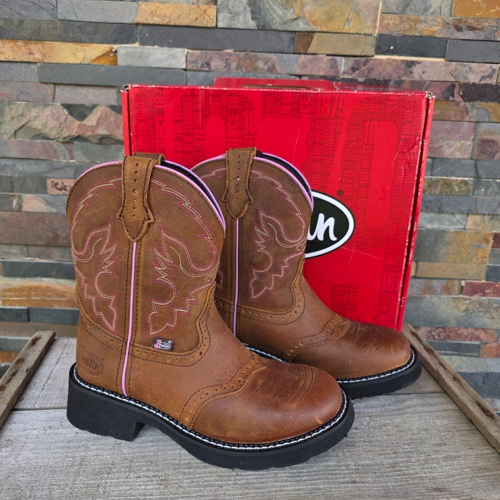 Justin Boots NEW Gypsy Gemma Aged Bark Water Buffalo Round Toe Women's size 7 B